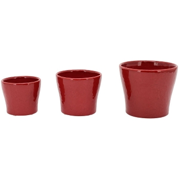 Topf Ecolo, rot, Keramik, 11x11x9,5 cm