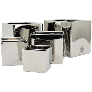 Topf ArgenT, silber, Keramik, 8,5x8,5x8 cm