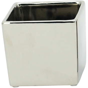 Topf ArgenT, silber, Keramik, 8,5x8,5x8 cm