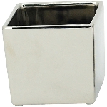 Topf ArgenT, silber, Keramik, 8,5x8,5x8 cm