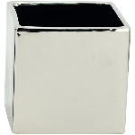 Topf ArgenT, silber, Keramik, 17x17x17 cm