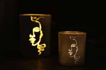WindLicht Vitreous, weiß, Glas, 10x10x12,5 cm