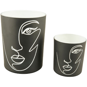 WindLicht Vitreous, schwarz, Glas, 10x10x12,5 cm