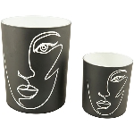 WindLicht Vitreous, schwarz, Glas, 10x10x12,5 cm