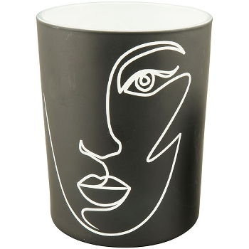 WindLicht Vitreous, schwarz, Glas, 10x10x12,5 cm