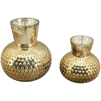 Vase Aurum, gold, Glas, 12,5x12,5x12,5 cm