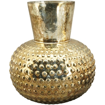 Vase Aurum, gold, Glas, 16x6x18 cm