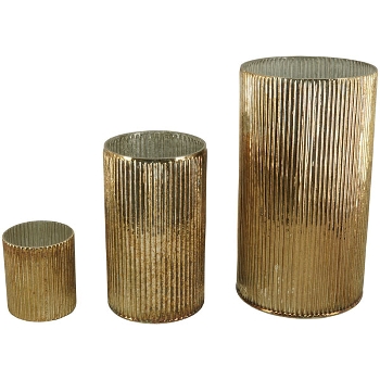 WindLicht Verrerie, gold, Glas, 14,5x14,5x26,5 cm