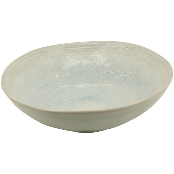 Schale WAN, weiß/blau, Stoneware, 30,5x30,5x9 cm