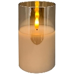 LED Kerze im Glas, Lumière, creme, 7,5x7,5x12 cm