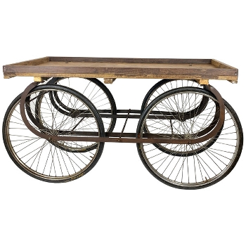 Antiker MarktWagen Antiquité, Holz/Metall, 144x70x79 cm