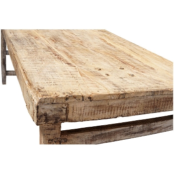 Antiker MarktTisch Antiquité, white washed, Holz,