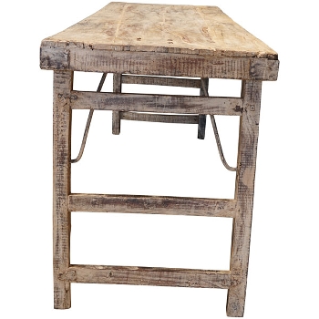 Antiker MarktTisch Antiquité, white washed, Holz,
