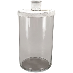 KerzenHalter ClairBlanc, weiß, Metall/Glas, 11x11x16,5  cm