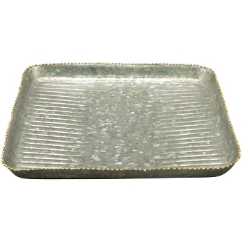 Tablett Junker, zink, Metall, 20,5x20,5x1,5 cm
