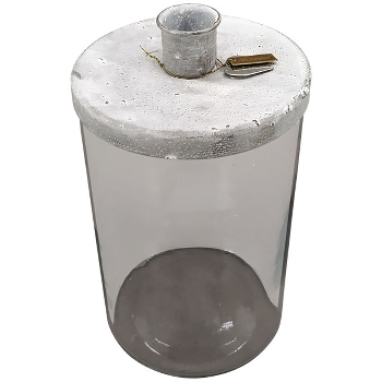 KerzenHalter Junker, zink, Metall/Glas, 9x9x15,5 cm