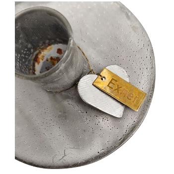 KerzenHalter Junker, zink, Metall/Glas, 11x11x16,5 cm