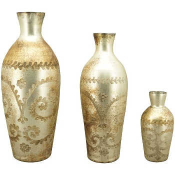 Vase Aurum, Glas, 18x18x48 cm