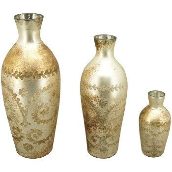 Vase Aurum, Glas, 18x18x48 cm