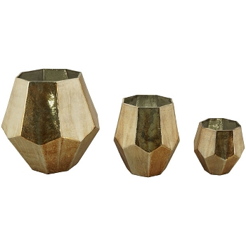 Vase Aurum, Kupfer, Glas, 20x20x20 cm