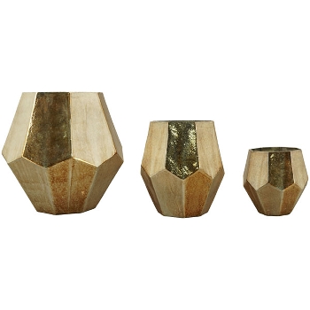 Vase Aurum, Kupfer, Glas, 20x20x20 cm