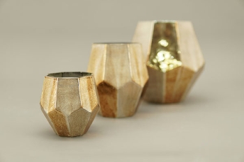 Vase Aurum, Kupfer, Glas, 20x20x20 cm