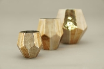 Vase Aurum, Kupfer, Glas, 20x20x20 cm