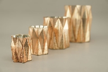 Vase Aurum, Kupfer, Glas, 10x10x13 cm
