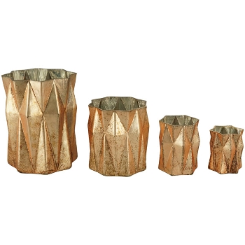 Vase Aurum, Kupfer, Glas, 18x18x23 cm