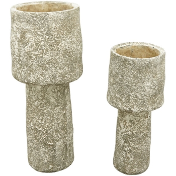 Vase Valo, grau, Zement, 14x14x33,5 cm