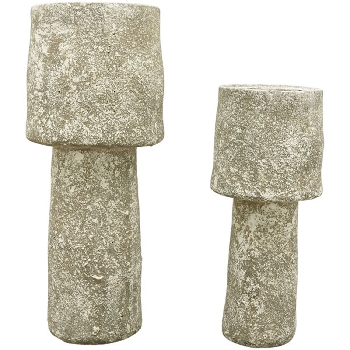 Vase Valo, grau, Zement, 14x14x33,5 cm