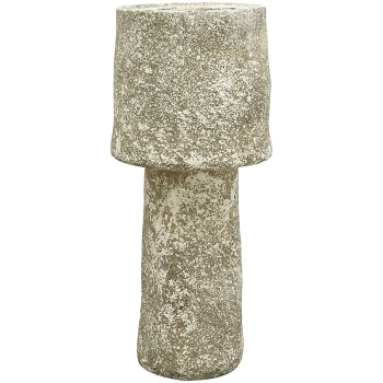 Vase Valo, grau, Zement, 14x14x33,5 cm