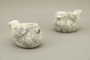 PflanzVogel Valo, grau, Zement, 14,5x10,5x9 cm