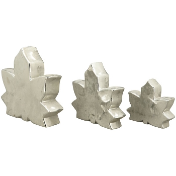 Blatt ArgenT, silber, Stoneware, 25,5x5,5x22 cm