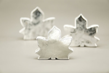 Blatt ArgenT, silber, Stoneware, 25,5x5,5x22 cm