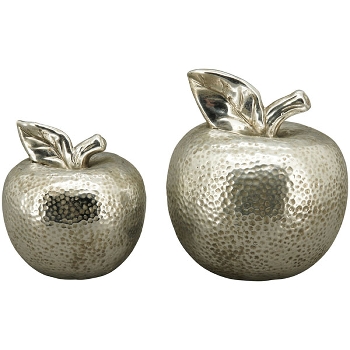 Apfel ArgenT, silber, Stoneware, 19,5x19,5x21 cm