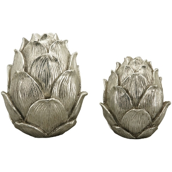 Zapfen ArgenT, silber, Polyresin, 16x16x20 cm