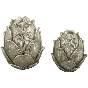 Zapfen ArgenT, silber, Polyresin, 16x16x20 cm