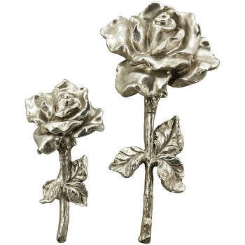 Blume ArgenT, silber, Polyresin, 24x11x5,5 cm