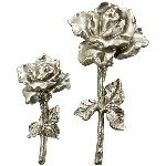 Blume ArgenT, silber, Polyresin, 24x11x5,5 cm