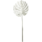 MonsteraBlatt ArtificialNature, silber, PE, 98 cm