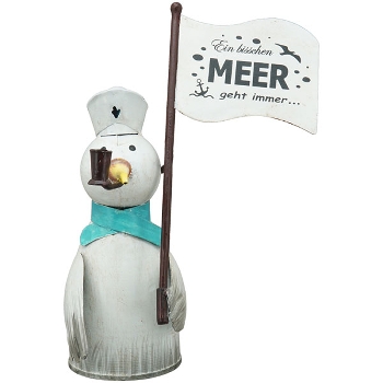 ZaunHocker Möwe Kanu, Metall, 19x18x27 cm
