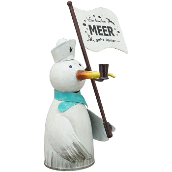 ZaunHocker Möwe Kanu, Metall, 19x18x27 cm
