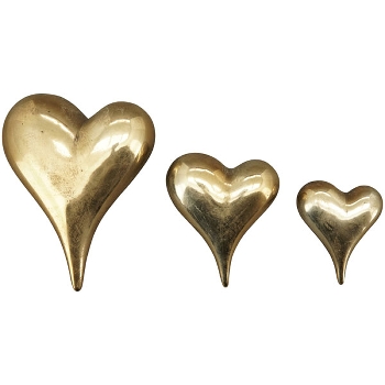 Herz Aurum, gold, Stoneware, 11x5,5x13 cm