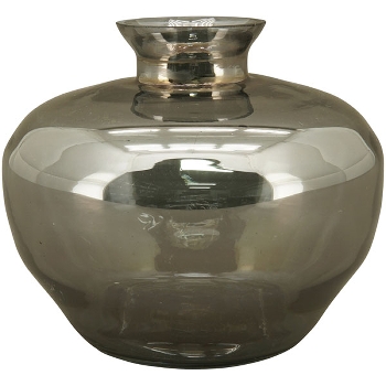 Vase Verre, grau, Glas, 12x12x10 cm