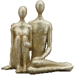 SkulpturPaar Hilda, gold, Polyresin, 20,5x11,5x21 cm