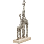 GiraffeSkulptur Artisanal, silber/natur, Holz/Polyresin,