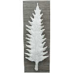 Blätter Artisanal, grau/weiß, Polyresin, 23x6x63,5 cm