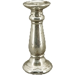KerzenHalter ArgenT, silber, Polyresin, 11,5x11,5x22 cm