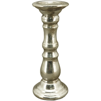 KerzenHalter ArgenT, silber, Polyresin, 12x12x29,5 cm